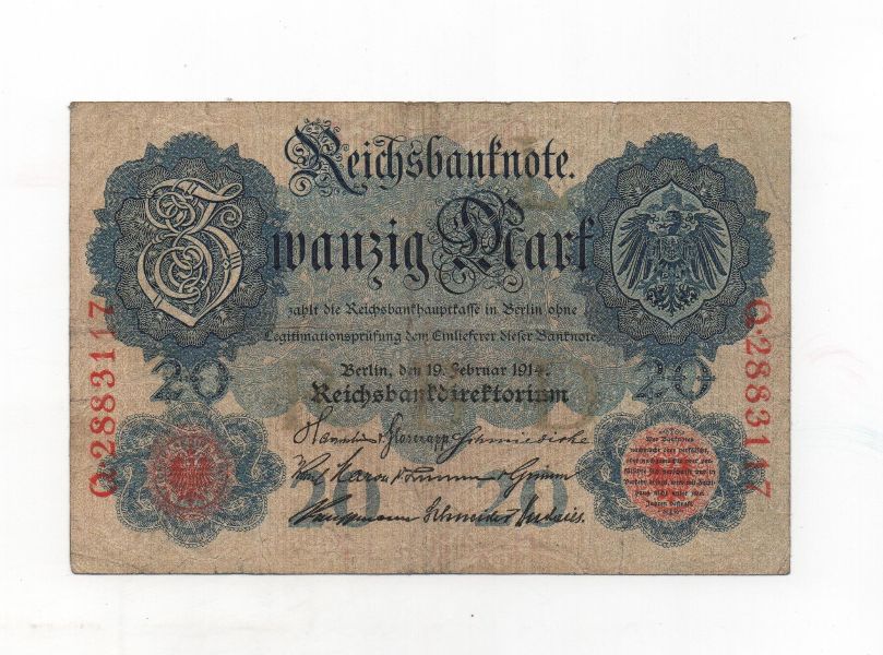 ALEMANIA DEL AÑO 1914 DE 20 MARCOS